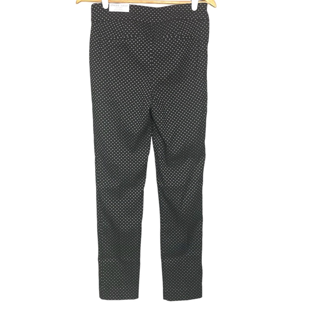 NEW Chico’s Brigitte Jacquard Stamp Ankle Pants Womens 0T 0 Tall 4 Stretch NWT - Picture 2 of 5